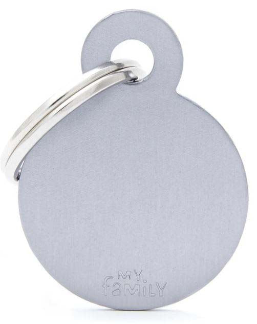MY FAMILY Basic Medalion rotund pentru gravat, din aluminiu L 3,17x3,93cm, Gri