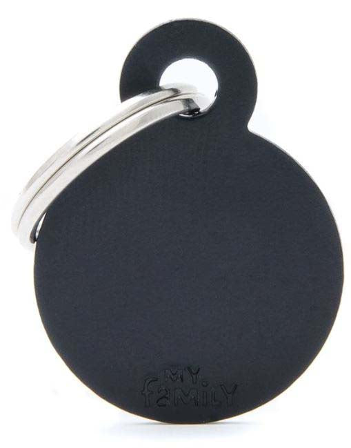 MY FAMILY Basic Medalion rotund pentru gravat, din aluminiu S 2,15x2,85cm, Negru