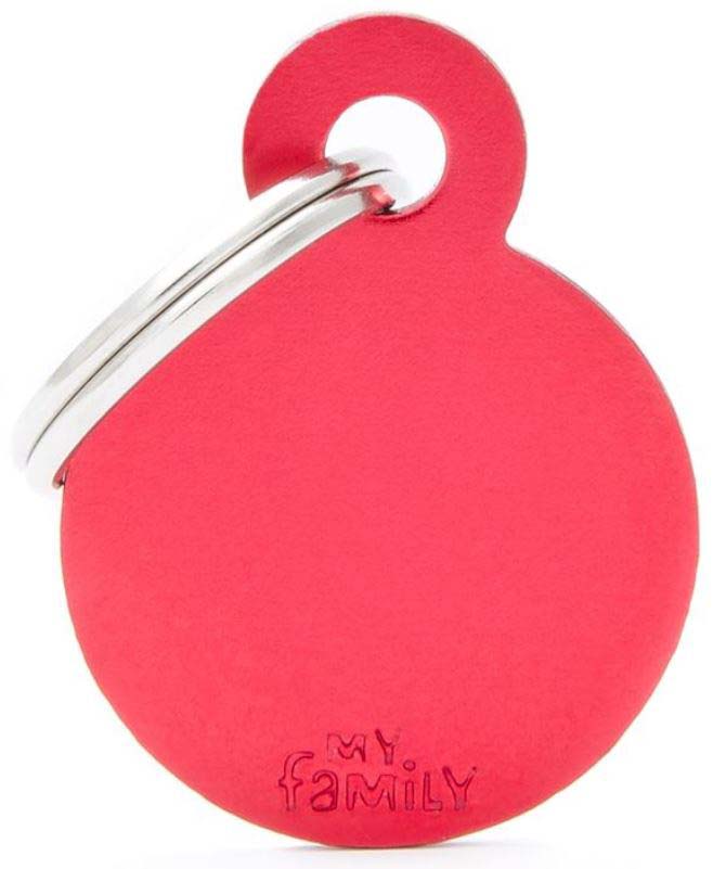 MY FAMILY Basic Medalion rotund pentru gravat, din aluminiu S 2,15x2,85cm, Rosu