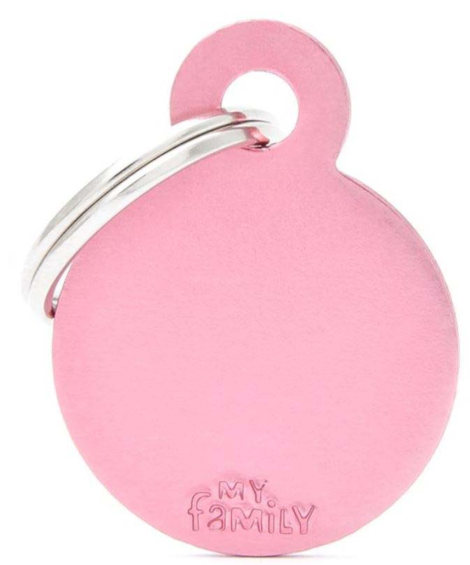 MY FAMILY Basic Medalion rotund pentru gravat, din aluminiu S 2,15x2,85cm, Roz