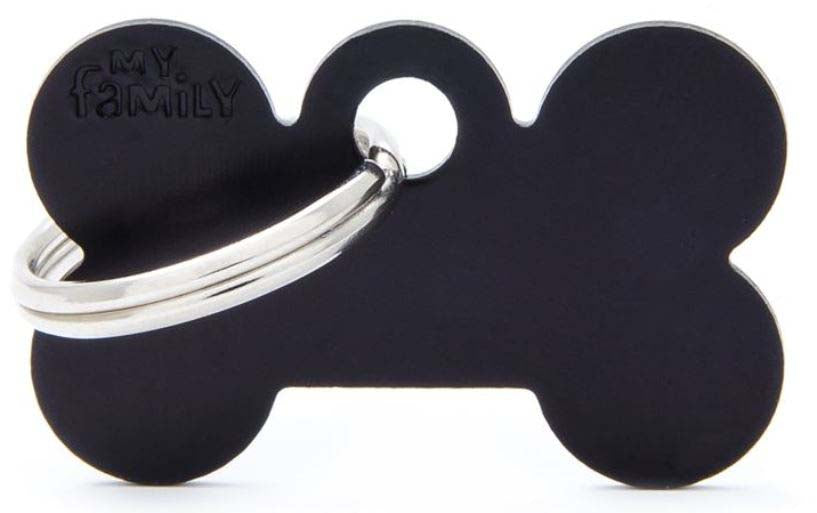 MY FAMILY Basic Medalion rotund pentru gravat, din aluminiu XL 4,8x3,15cm, Negru
