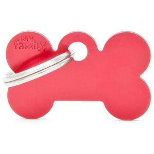 MY FAMILY Basic Medalion rotund pentru gravat, din aluminiu XL 4,8x3,15cm, Rosu