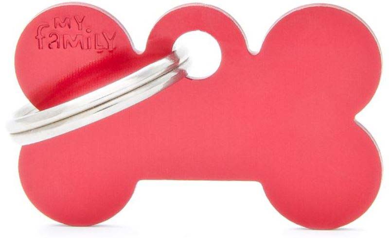 MY FAMILY Basic Medalion rotund pentru gravat, din aluminiu XL 4,8x3,15cm, Rosu