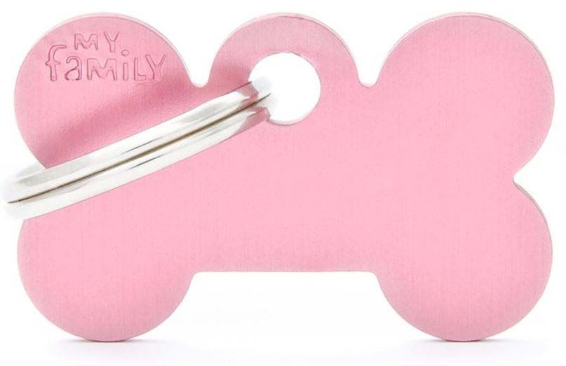 MY FAMILY Basic Medalion rotund pentru gravat, din aluminiu XL 4,8x3,15cm, Roz