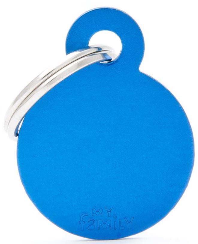 MY FAMILY Basic Medalion rotund pt. gravat, din aluminiu L 3,17x3,93cm, Albastru