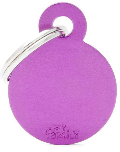 MY FAMILY Basic Medalion rotund pt. gravat, din aluminiu L 3,17x3,93cm, Violet