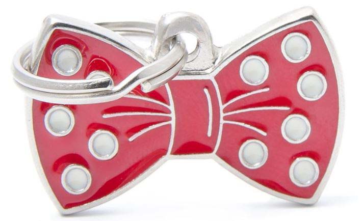 MY FAMILY Charms Medalion pentru gravat, Papion Rosu 3x1,9cm