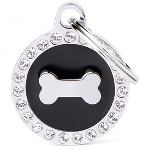 MY FAMILY Glam Medalion pentru gravat cu os, Negru