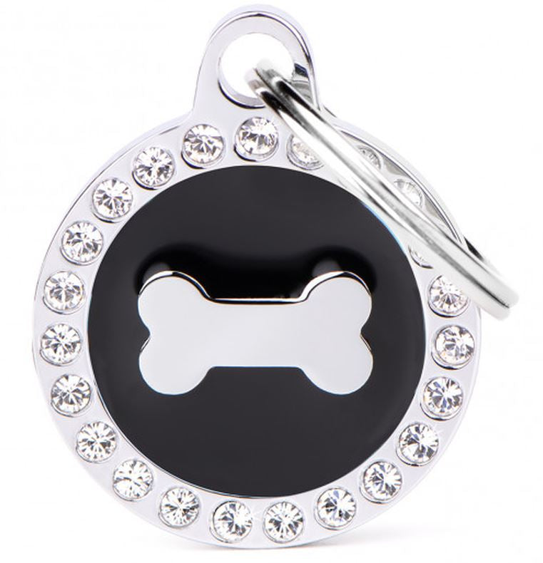 MY FAMILY Glam Medalion pentru gravat cu os, Negru