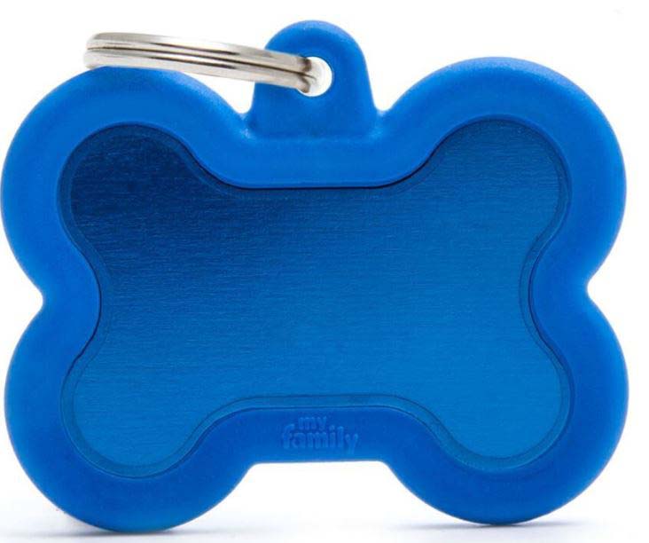 MY FAMILY Hushtag Medalion din cauciuc pt. gravat, placuta aluminiu Os, Albastru