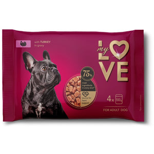 MY LOVE Multipack Hrana umeda pentru caini, Curcan 4x100g