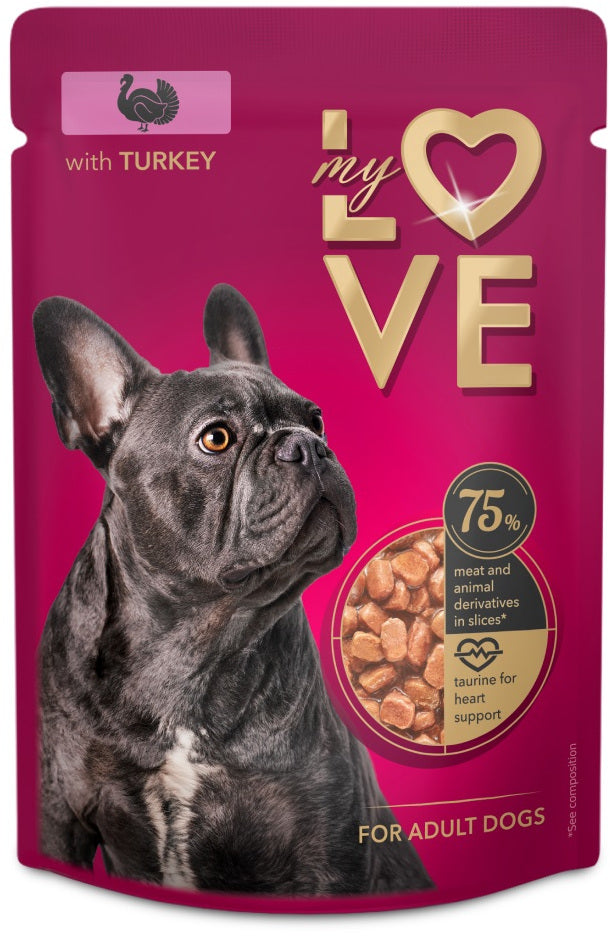 MY LOVE Plic Hrana umeda pentru caini, Curcan 100g