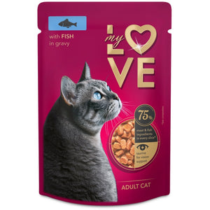 MY LOVE Plic Hrana umeda pentru pisici, cu Peste in sos 85g