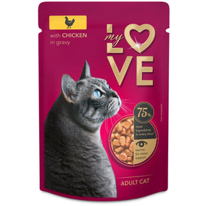 MY LOVE Plic Hrana umeda pentru pisici, cu Pui in sos 85g
