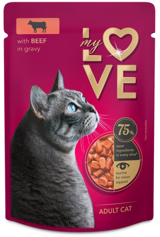 MY LOVE Plic Hrana umeda pentru pisici, cu Vita in sos 85g