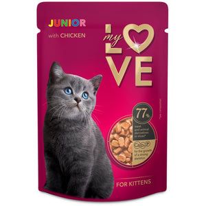 MY LOVE Plic Hrana umeda pentru pisicute, cu Pui 85g