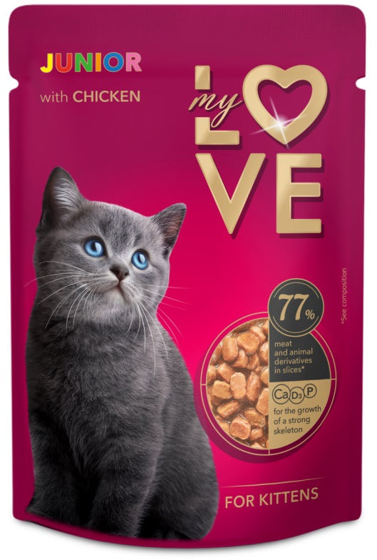 MY LOVE Plic Hrana umeda pentru pisicute, cu Pui 85g