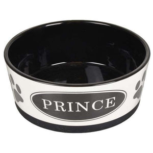 FLAMINGO Bol pentru caini Prince Alb/Negru, non slip, 18cm, 1130ml