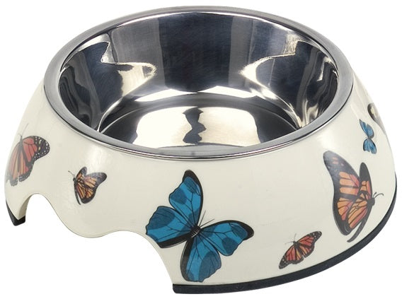 NOBBY Bol din melamină BUTTERFLY pentru câini, S, 14x4,5cm, 160ml - Maxi-Pet.ro