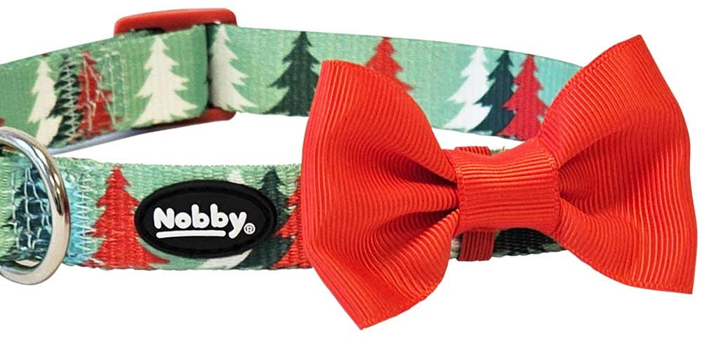 NOBBY Zgarda pentru caini , cu Fundita,  Xmas, ed. Craciun