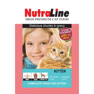 NUTRALINE CLASSIC KITTEN Plic hrana umeda pentru pisicute, cu Pui 100g