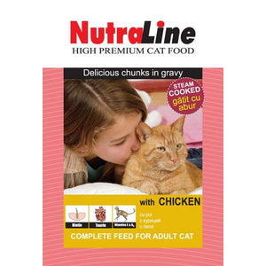 NUTRALINE CLASSIC Plic hrana umeda pentru pisici, cu Pui 100g