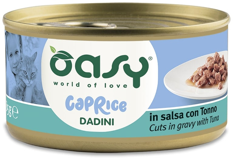 OASY CAPRICE Conserva pentru pisici, Bucati in sos, cu Ton 85g