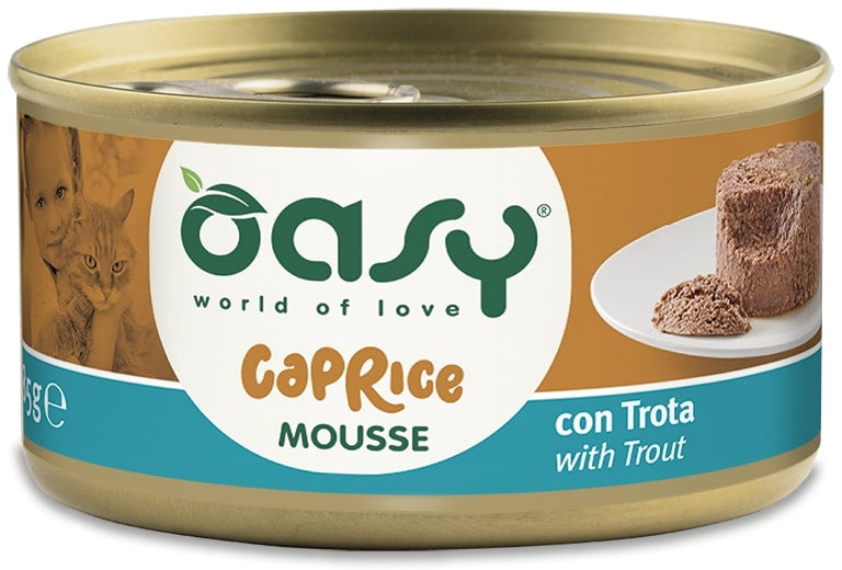 OASY CAPRICE Conserva pentru pisici, Mousse cu Pastrav 85g