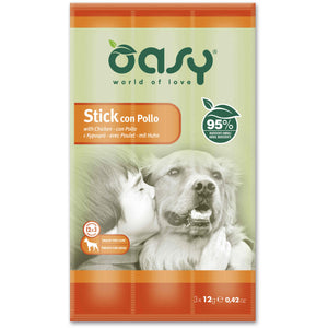 OASY Delicatese pentru caini, Sticks cu Pui 3x12g