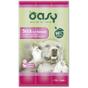 OASY Delicatese pentru caini, Sticks cu Somon 3x12g