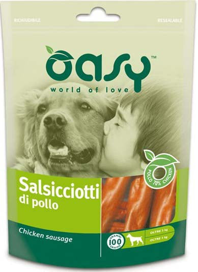 OASY Delicatese pentru câini Cârnat cu Pui 100g - Maxi-Pet.ro