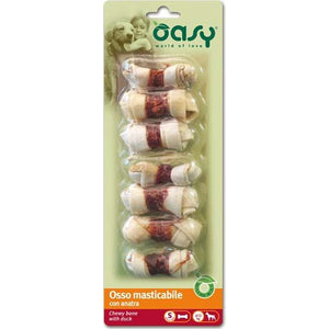 OASY Delicatese pentru caini Os de mestecat cu Rata, marime S, 7 bucati 85g