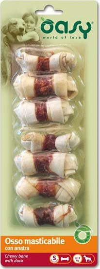 OASY Delicatese pentru caini Os de mestecat cu Rata, marime S, 7 bucati 85g