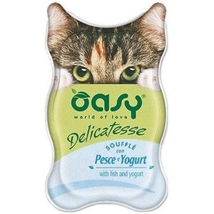 OASY Delicatesse Souffle Pate pentru pisici, cu Peste si Iaurt 85g