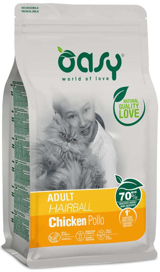 OASY Hrana uscata pentru pisici adulte, Hairball 