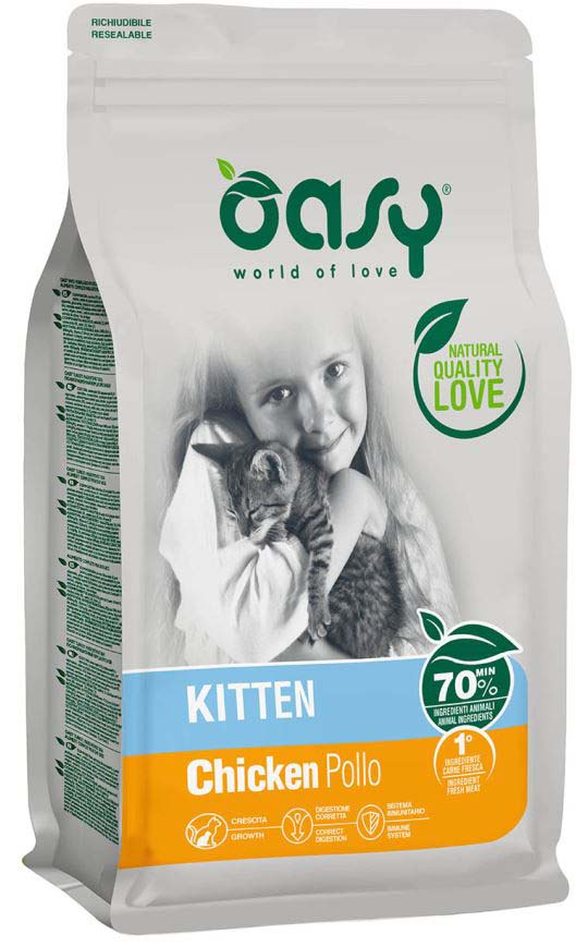 OASY KITTEN Hrana uscata pentru pisoi, cu Pui 300g
