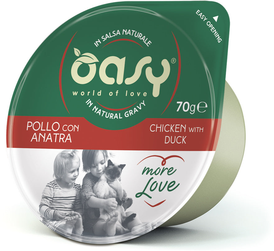OASY More Love Bol pentru pisici, cu Pui si Rata 70g