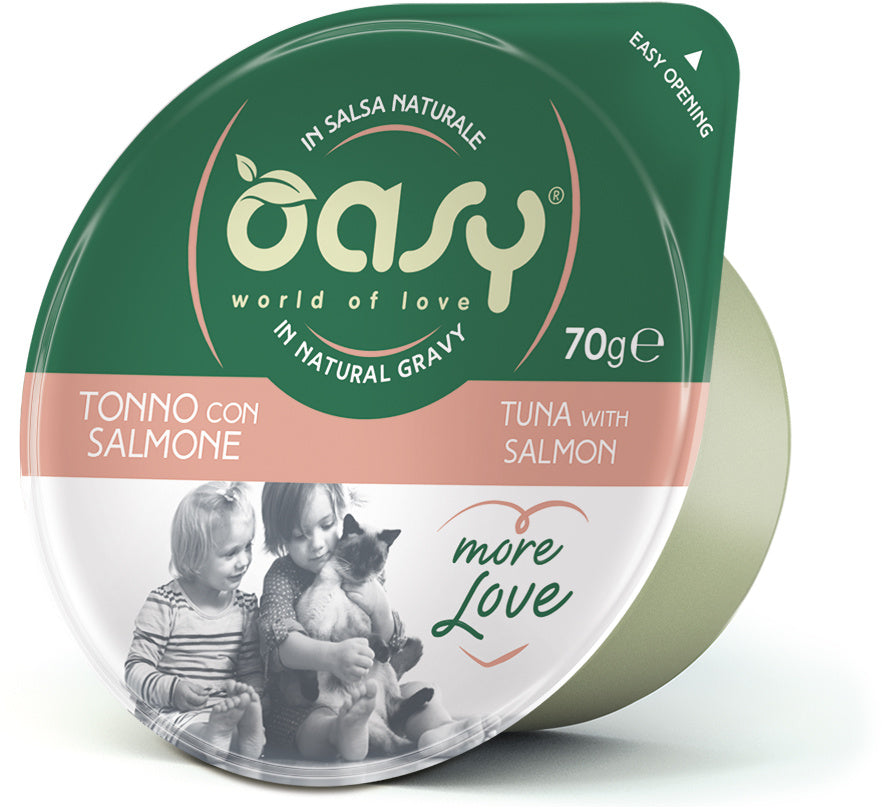OASY More Love Bol pentru pisici, cu Ton si Somon 70g 