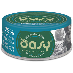 OASY More Love Conserva pentru pisici, cu Ton si Peste alb 70g