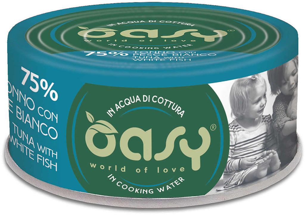 OASY More Love Conserva pentru pisici, cu Ton si Peste alb 70g