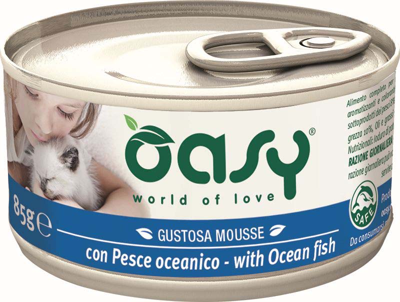 OASY Mousse Conserva pentru pisici, cu Peşte oceanic 85g
