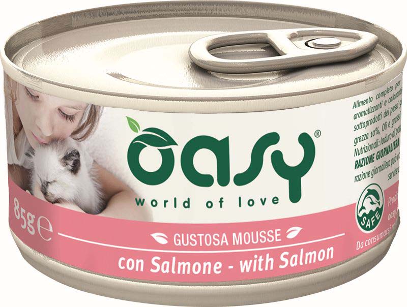 OASY Mousse Conserva pentru pisici, cu Somon 85g