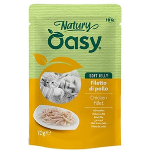 OASY Natury Plic pentru pisici, cu Filei de Pui in jeleu 70g 