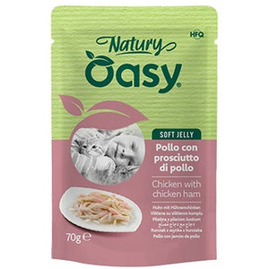 OASY Natury Plic pentru pisici, cu Pui si Sunca de pui, in jeleu 70g