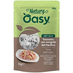 OASY Natury Plic pentru pisici, cu Ton si Scoici, in jeleu 70g