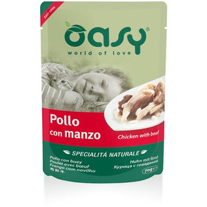 OASY Plic hrana umeda pentru pisici, File de Pui si Vita, in sos 70g