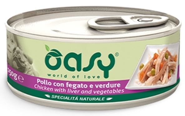 OASY Specialita' Naturali Conserva pentru caini, cu Pui, Ficat si Legume 150g