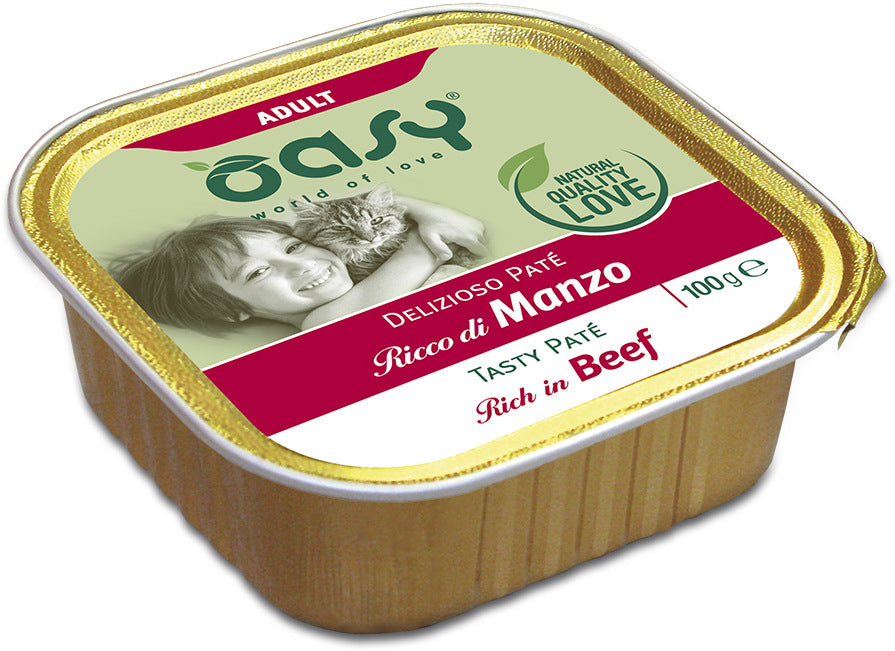 OASY TASTY PATE Hrana pentru pisici adulte, Pate cu Vita 100g