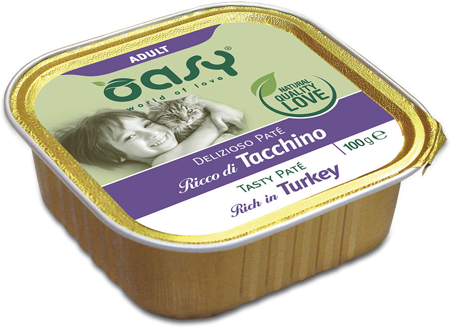 OASY TASTY PATE Hrana pentru pisici adulte, Pate Curcan 100g