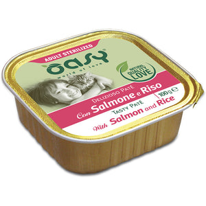 OASY TASTY PATE Hrana pentru pisici sterilizate, Pate cu Somon si orez 100g
